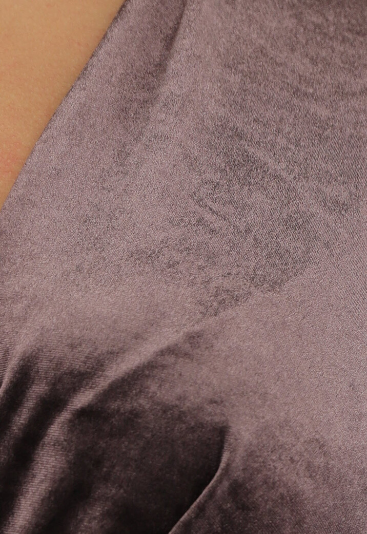 Velvet Bodysuit met Wikkel Look in Bruin