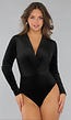 Velours Bodysuit in Zwarte met Wikkel Look