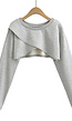 Grijze Cropped Trui met Overslag Look