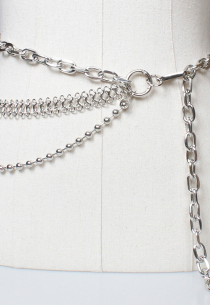 Grove Verstelbare Zilveren Taille Ketting