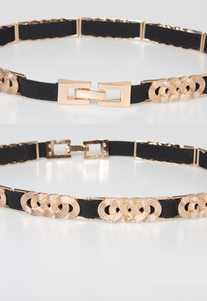 Gouden Rekbare Riem met Gouden Riemen