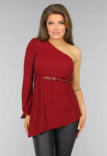 Rode One Shoulder Glitter Top