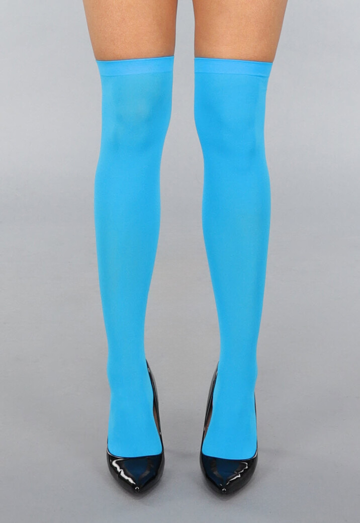 Hoge Blauwe Kousen met Antislip Pootafdrukken