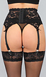 Zwarte Kanten Jarretelgordel met String