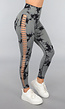 Yoga Legging met Cut Outs en Gevlekte Print