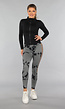Yoga Legging met Cut Outs en Gevlekte Print