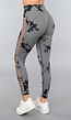 Yoga Legging met Cut Outs en Gevlekte Print