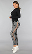Yoga Legging met Cut Outs en Gevlekte Print