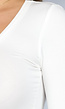 Witte Stretch Top met Brede Hals