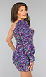 One Shoulder Multicolor Sequin Jurkje