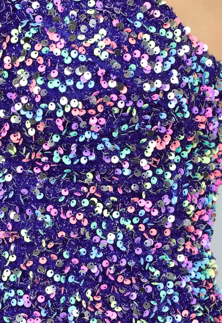 One Shoulder Multicolor Sequin Jurkje