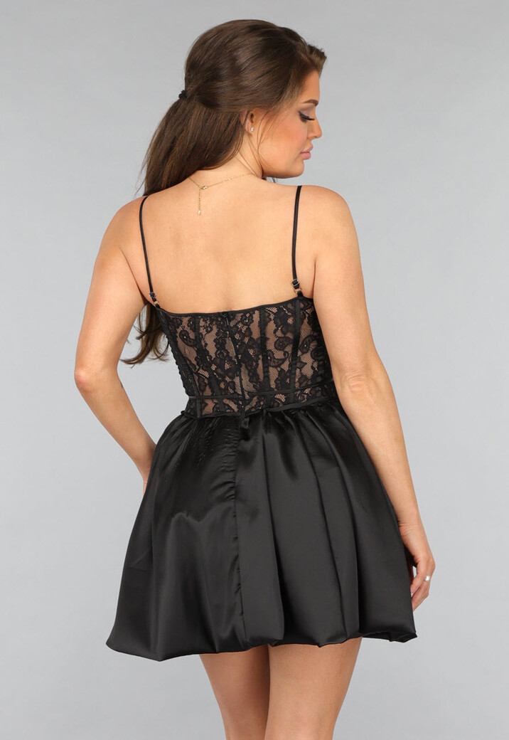 Ballon Jurk met Kanten Lijfje