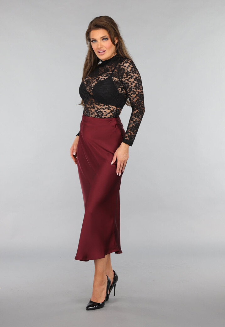 Zwarte Longsleeve Kanten Bodysuit