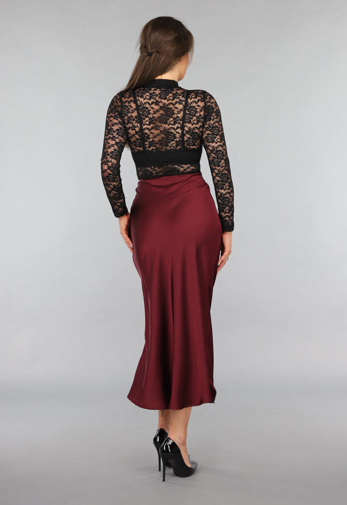 Zwarte Longsleeve Kanten Bodysuit