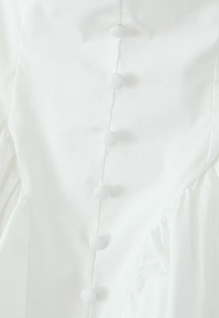 Wit Skaterjurkje met Ruffle Mouwtjes