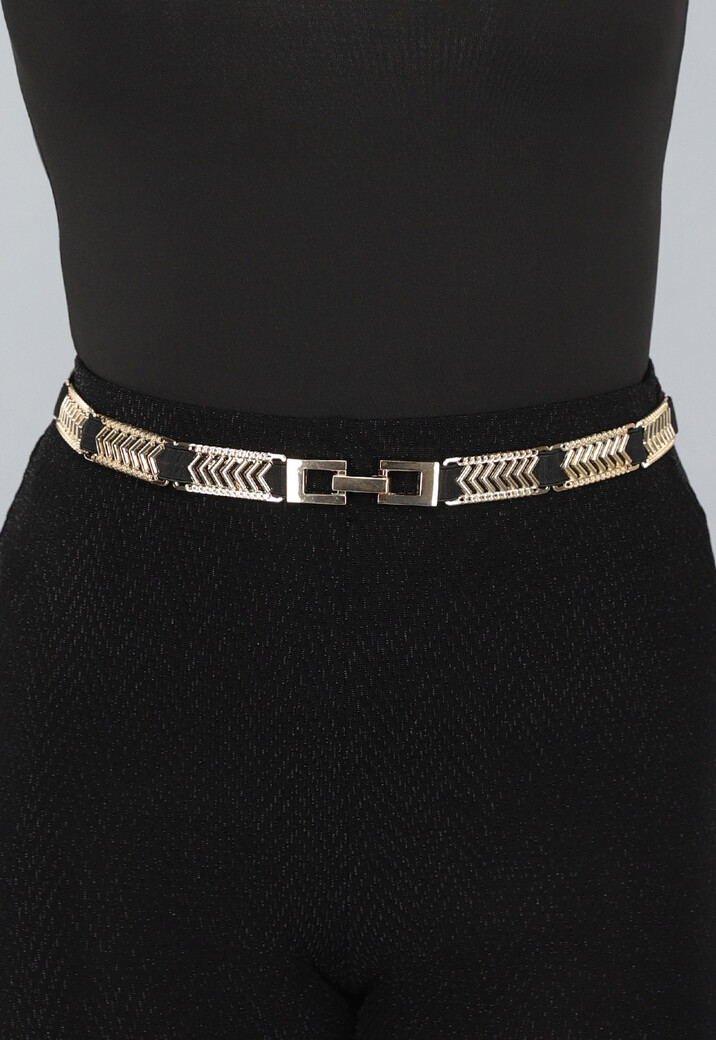 Stretch Riem met Gouden Zigzag Details