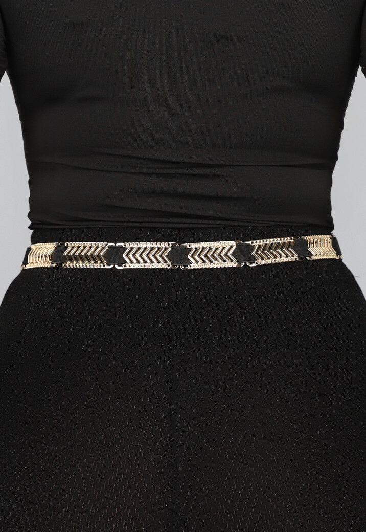 Stretch Riem met Gouden Zigzag Details