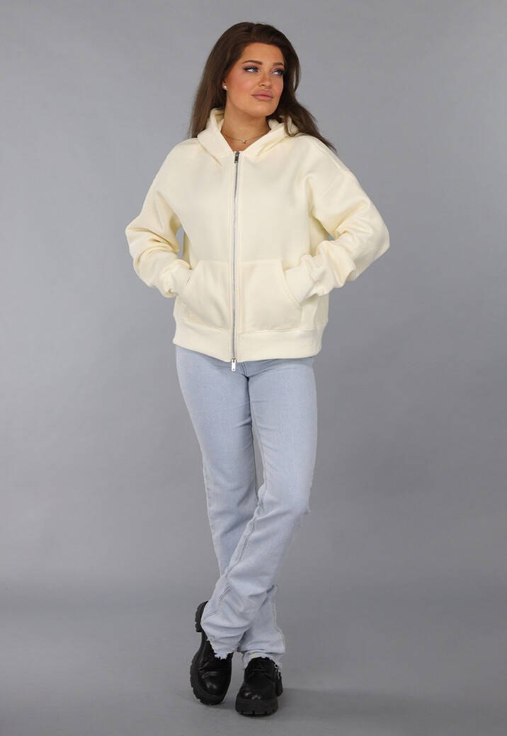 Oversized Ecru Vest met Steekzakken