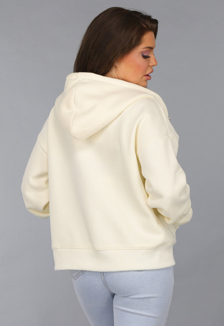 Oversized Ecru Vest met Steekzakken