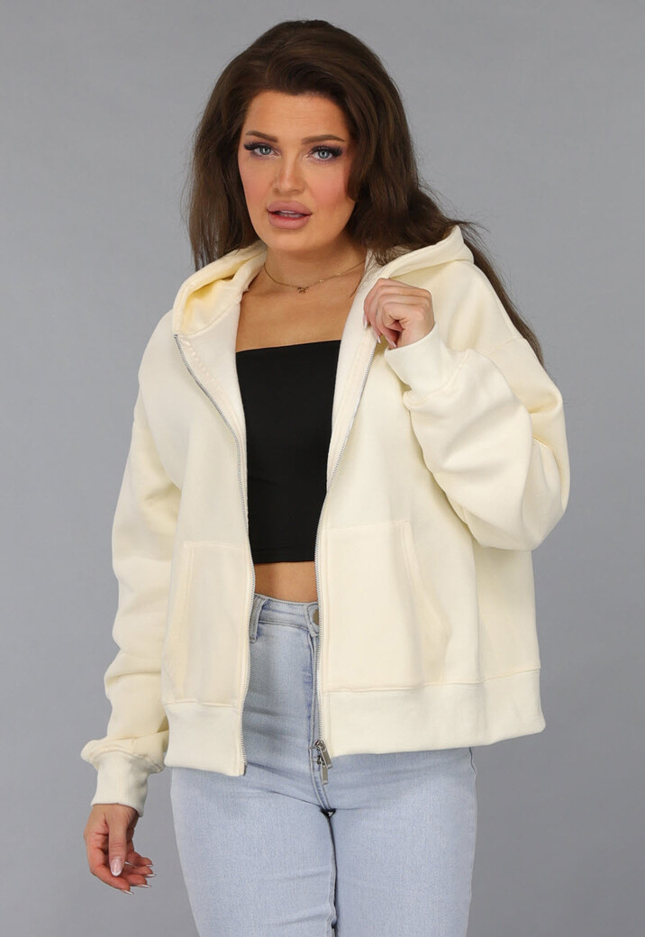 Oversized Ecru Vest met Steekzakken