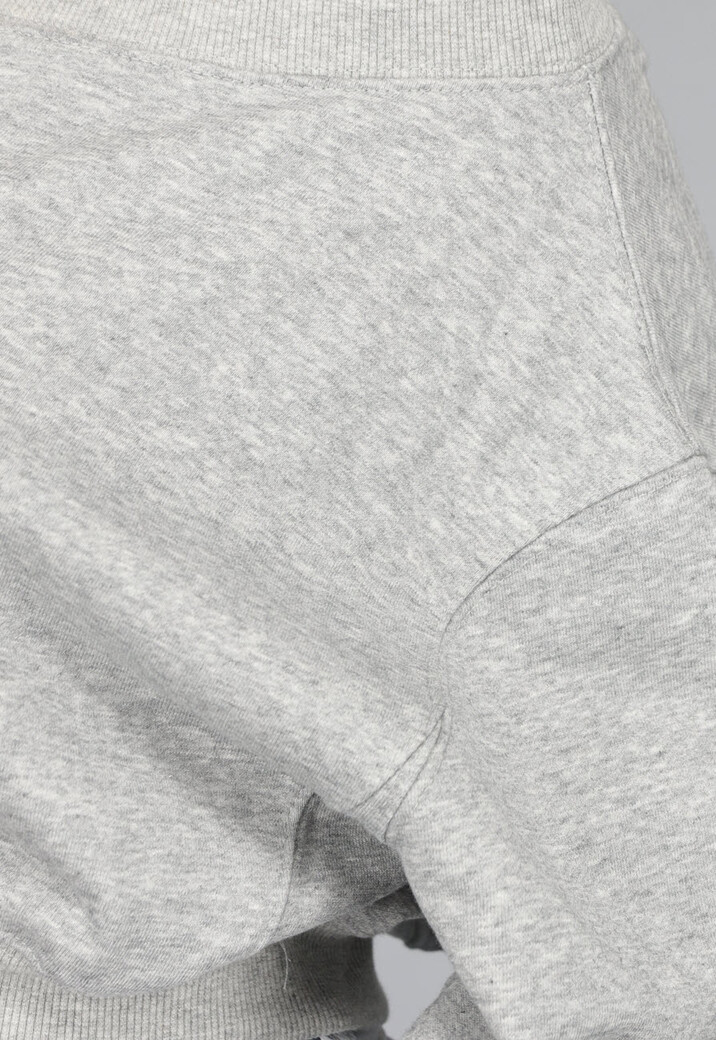 Grijze Cropped Trui met Pofmouwen