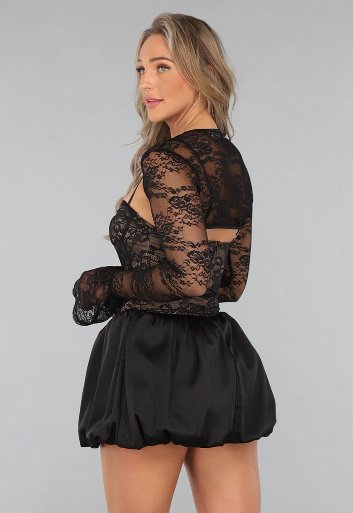 Kanten Ballon Jurk met Bijpassende Bolero