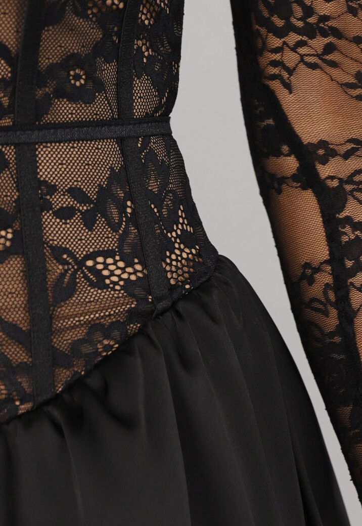 Kanten Ballon Jurk met Bijpassende Bolero