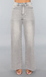 Grijze High Waist Wide Leg Jeans