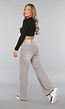 Grijze High Waist Wide Leg Jeans