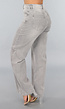 Grijze High Waist Wide Leg Jeans