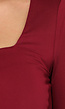 Elastische Burgundy Top met Lange Mouwen