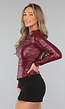 Wijnrode Longsleeve Top van Vegan Leer