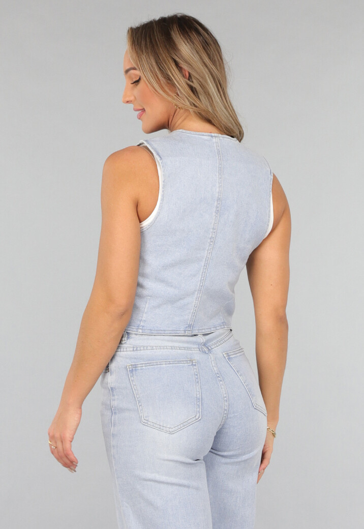 Stretch Denim Gilet Topje