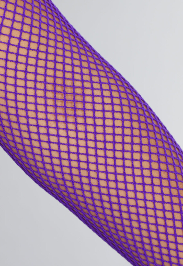 Paarse Fishnet Bodysuit met Bijpassende Bolero