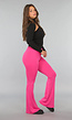Tall Fuchsia Elastische Legging Broek met Wijde Pijpen