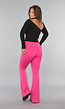 Tall Fuchsia Elastische Legging Broek met Wijde Pijpen