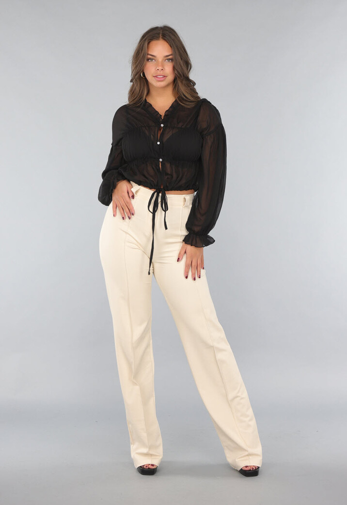 Beige Tall Stretch Pantalon met Straight Leg