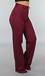Rechte Tall Stretch Pantalon in Burgundy