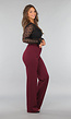 Rechte Tall Stretch Pantalon in Burgundy