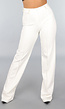 Rechte Cremekleurige Pantalon met Stretch in Tall Model