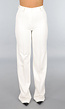 Rechte Cremekleurige Pantalon met Stretch in Tall Model