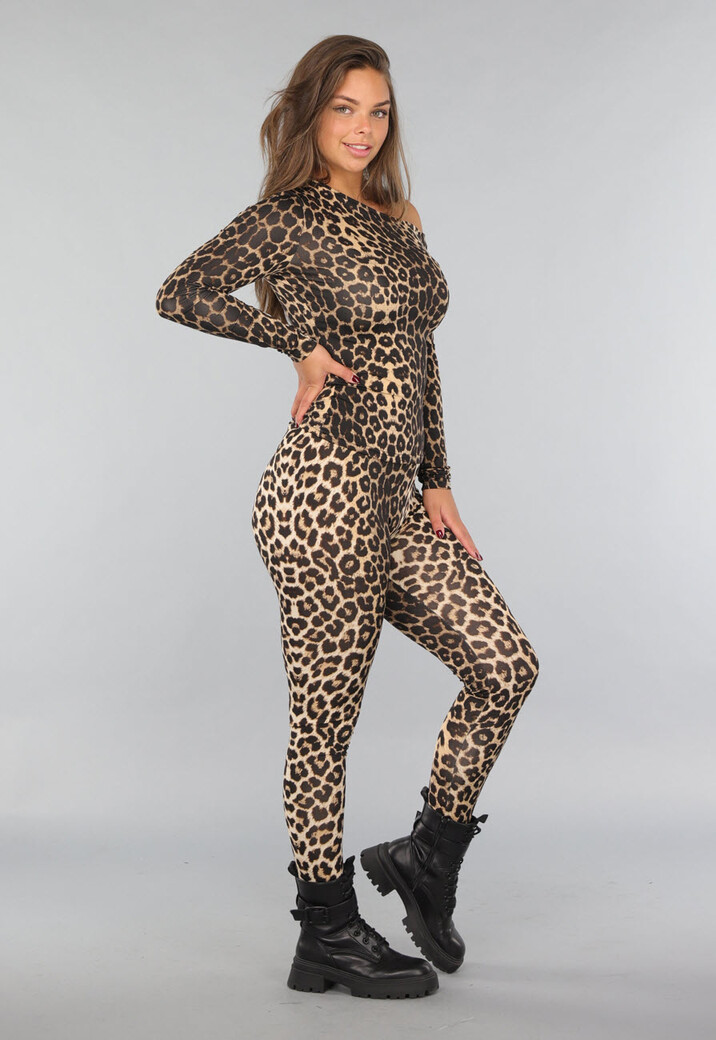Legging met Luipaardprint en Stretch