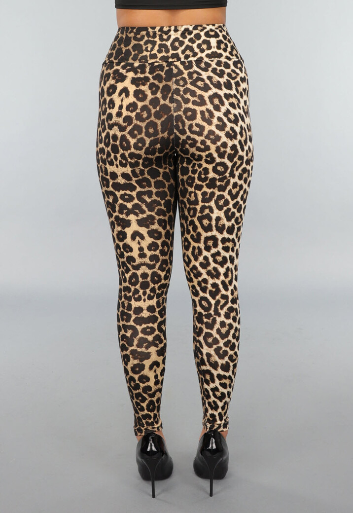 Legging met Luipaardprint en Stretch