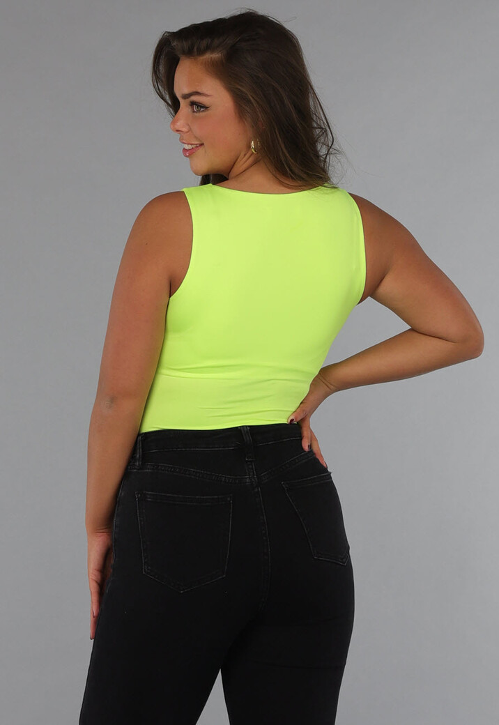 Noen Gele Vierkante Hals Bodysuit