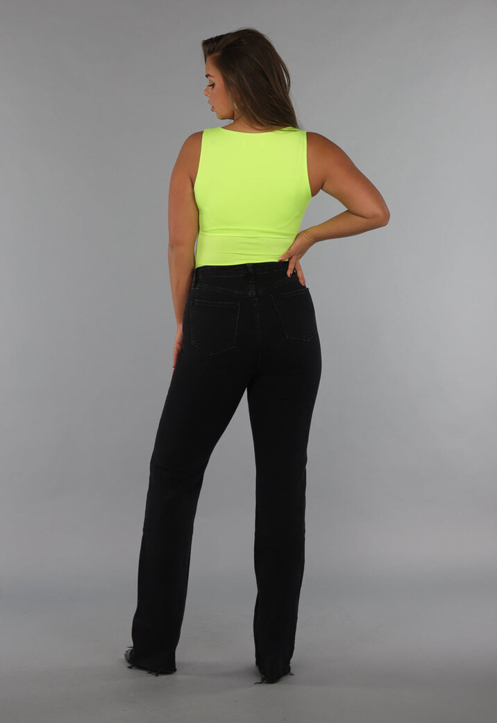 Noen Gele Vierkante Hals Bodysuit