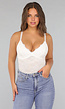 Witte Kanten Bodysuit met Compressie