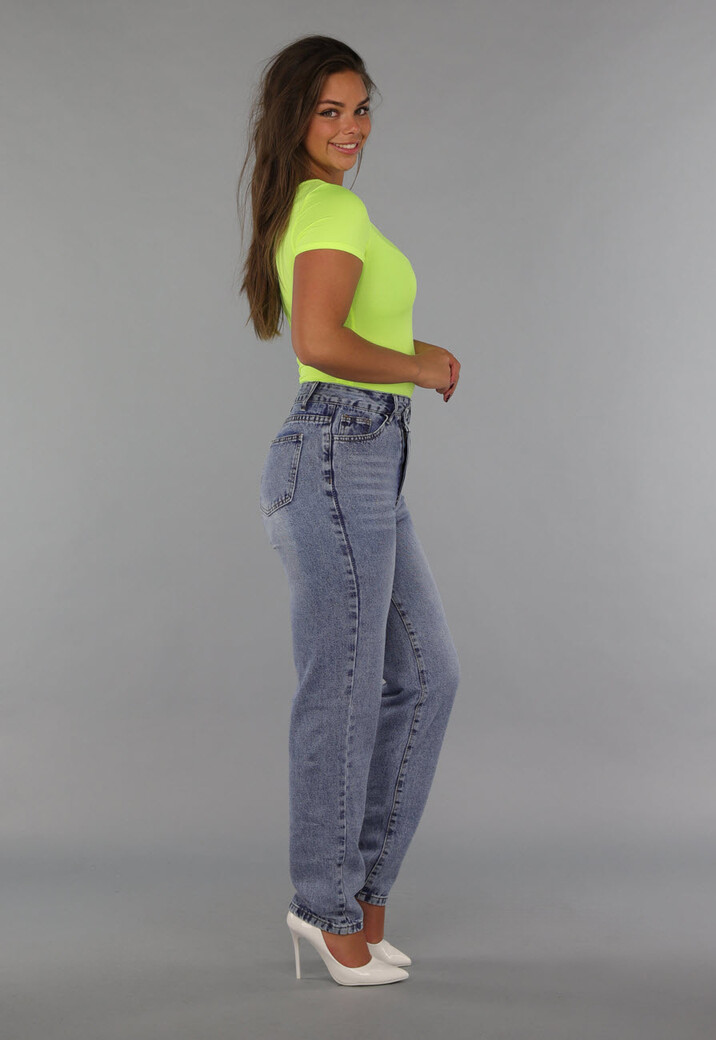 One Shoulder Neon Gele Bodysuit