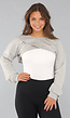 Grijze Cropped Trui met Overslag Look