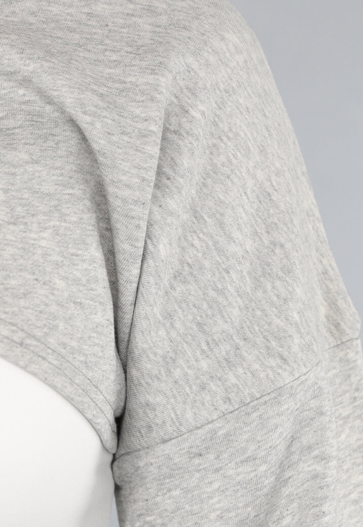 Grijze Cropped Trui met Overslag Look