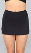 Zwarte Naadloze Skort met Geschulpte Rand